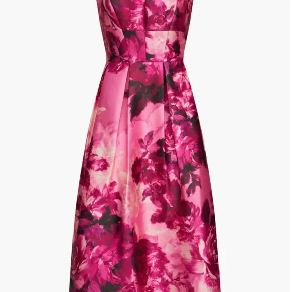 Kay Unger Tierney Floral Tea-Length Dress - Picture 7 of 11